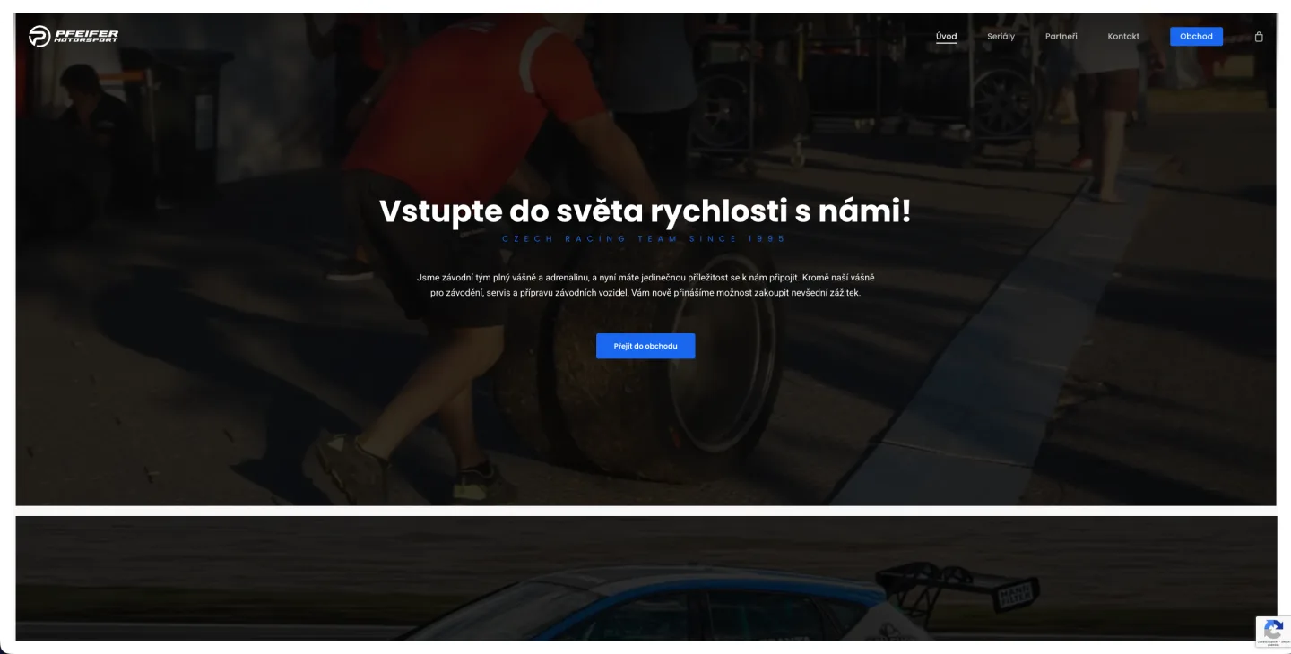 Screenshot webu Pfeifer Motorsport